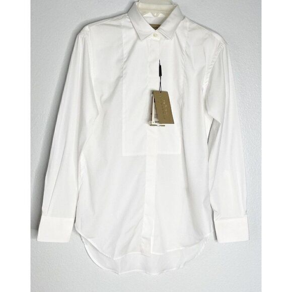 NWT Burberry London Women’s White Uniform Button Up Shirt Size 6  #47‎ - Picture 1 of 6